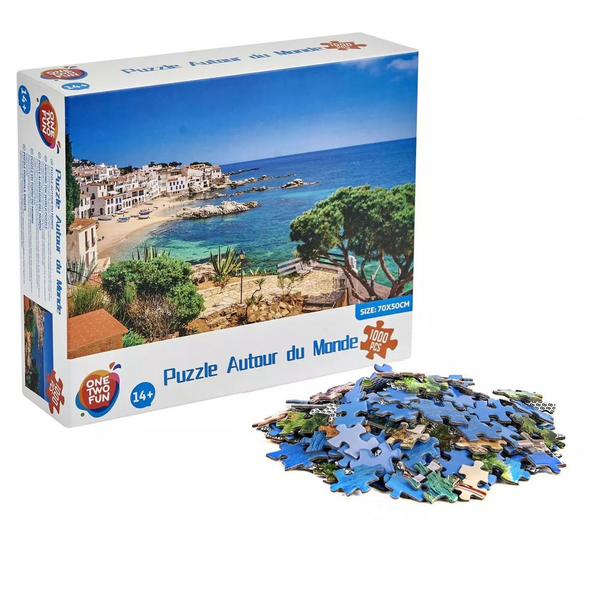 ONE TWO FUN Puzzle 1000 pièces des villes célèbres en bois