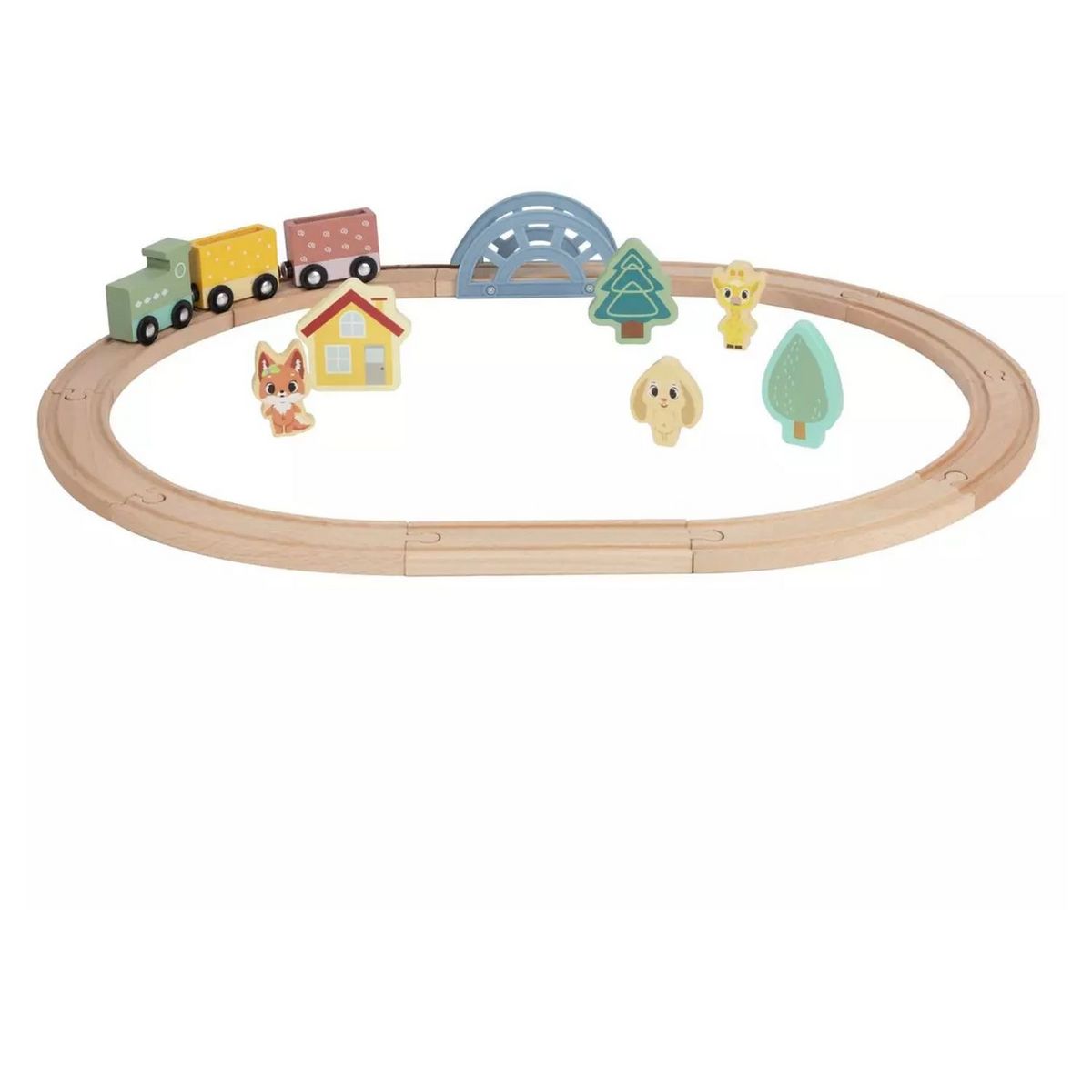 ONE TWO FUN Mon train Leo en bois 60cm