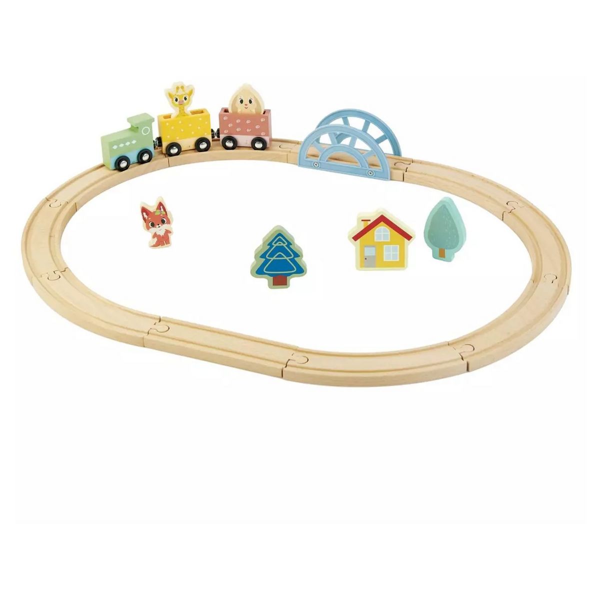 ONE TWO FUN Mon train Leo en bois 60cm