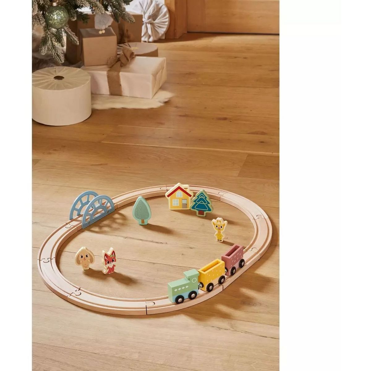 ONE TWO FUN Mon train Leo en bois 60cm