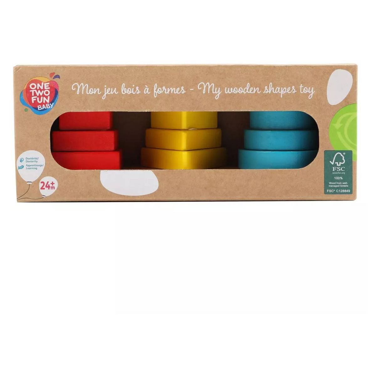 ONE TWO FUN Mon jeu Forme Géométrique en bois