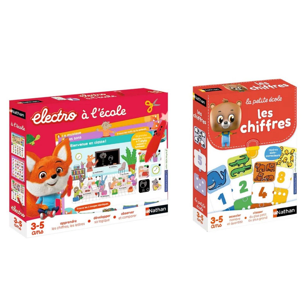 NATHAN Coffret de jeu Electro Ecole et Les Chiffres