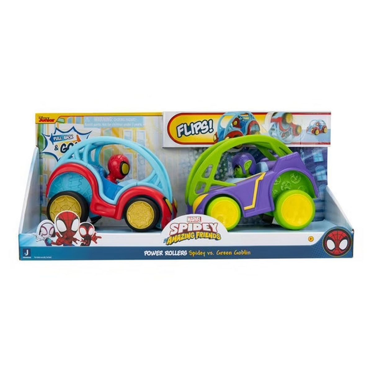 JAZWARES Lot de 2 véhicules Power Rollers  Spidey