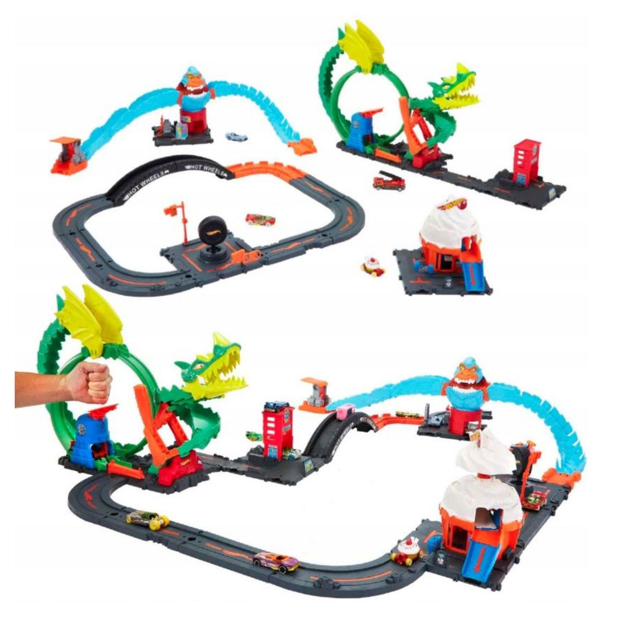 Voir la diapositive 3 : MATTEL Ensemble de pistes de voitures de ville de Hot Wheels
