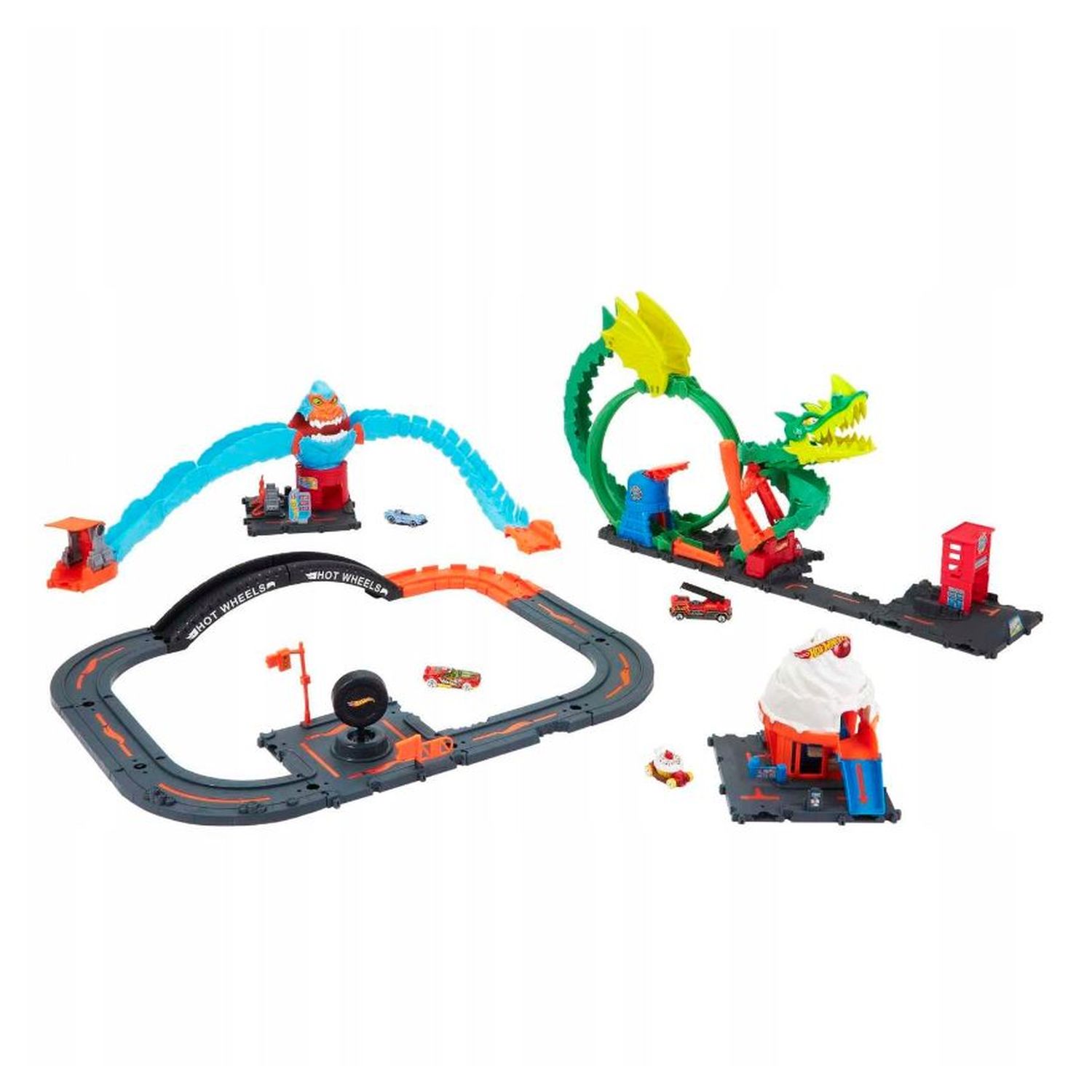 Voir la diapositive 2 : MATTEL Ensemble de pistes de voitures de ville de Hot Wheels