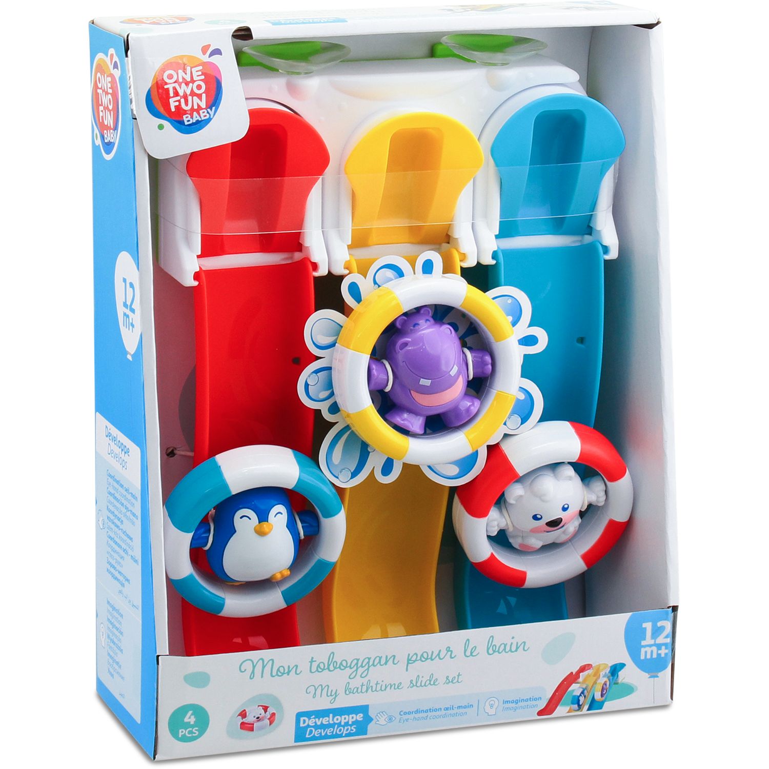 Voir la diapositive 2 : ONE TWO FUN Mon Toboggan de bain et 3 animaux