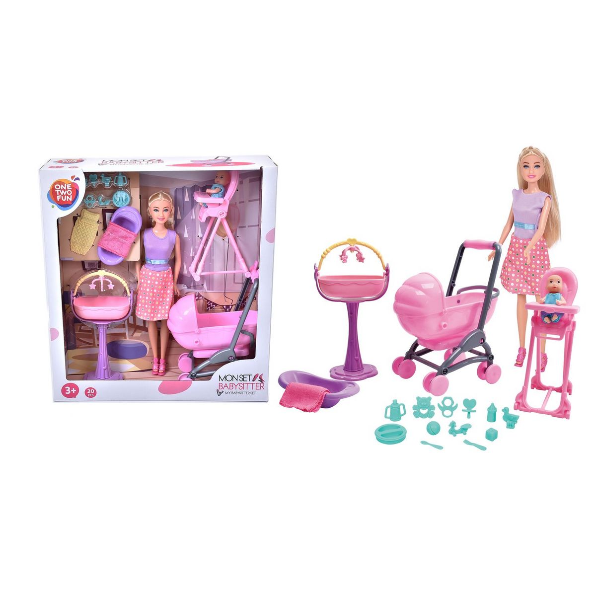ONE TWO FUN Mon Set de Baby-Sitter et accessoires