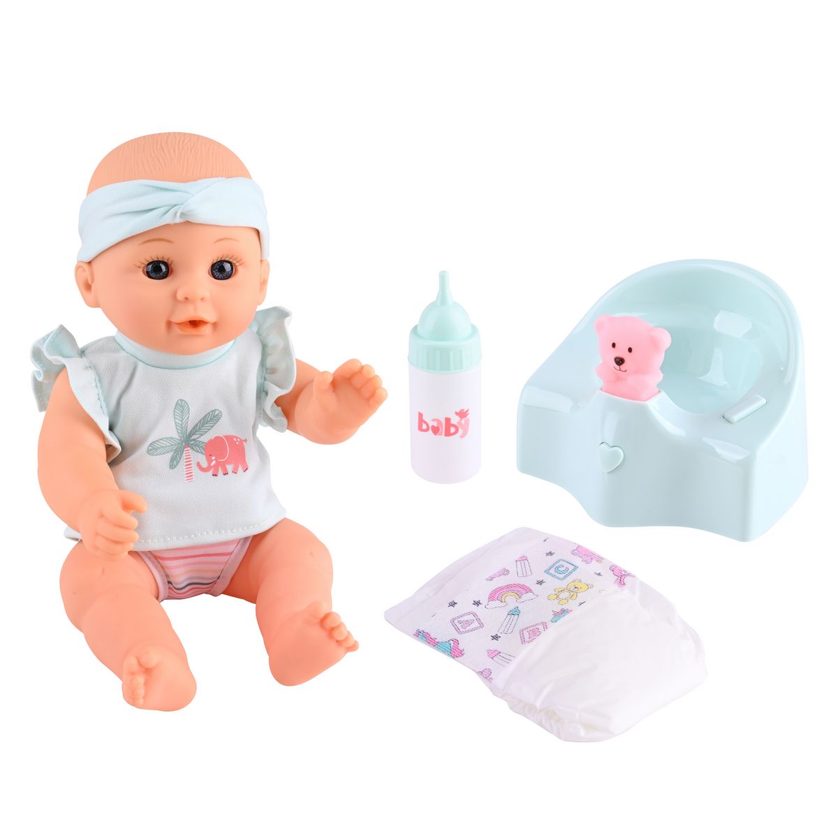 ONE TWO FUN Poupée Bébé Léa fait pipi et accessoires