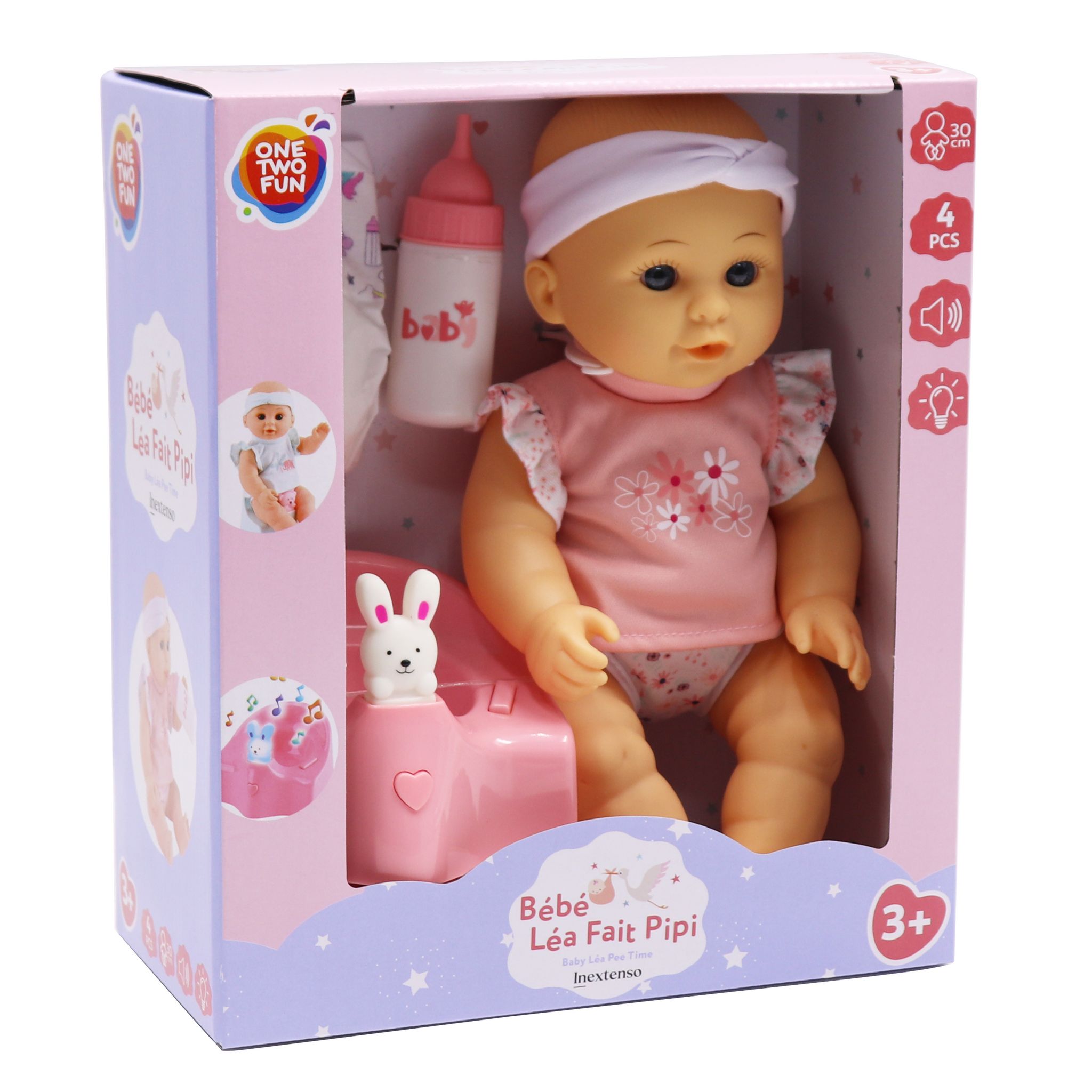 Voir la diapositive 7 : ONE TWO FUN Poupée Bébé Léa fait pipi et accessoires