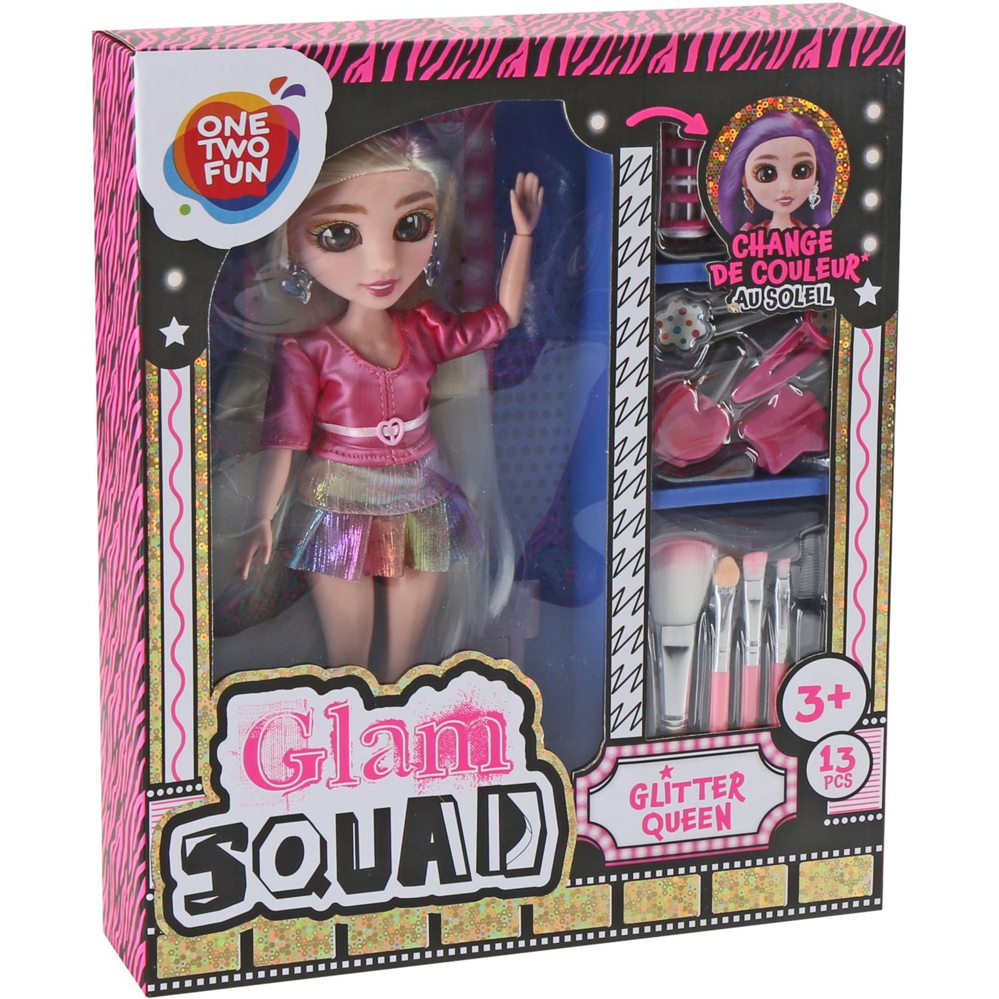 Voir la diapositive 3 : ONE TWO FUN Poupée Glitter Queen Glam Squad et accessoires