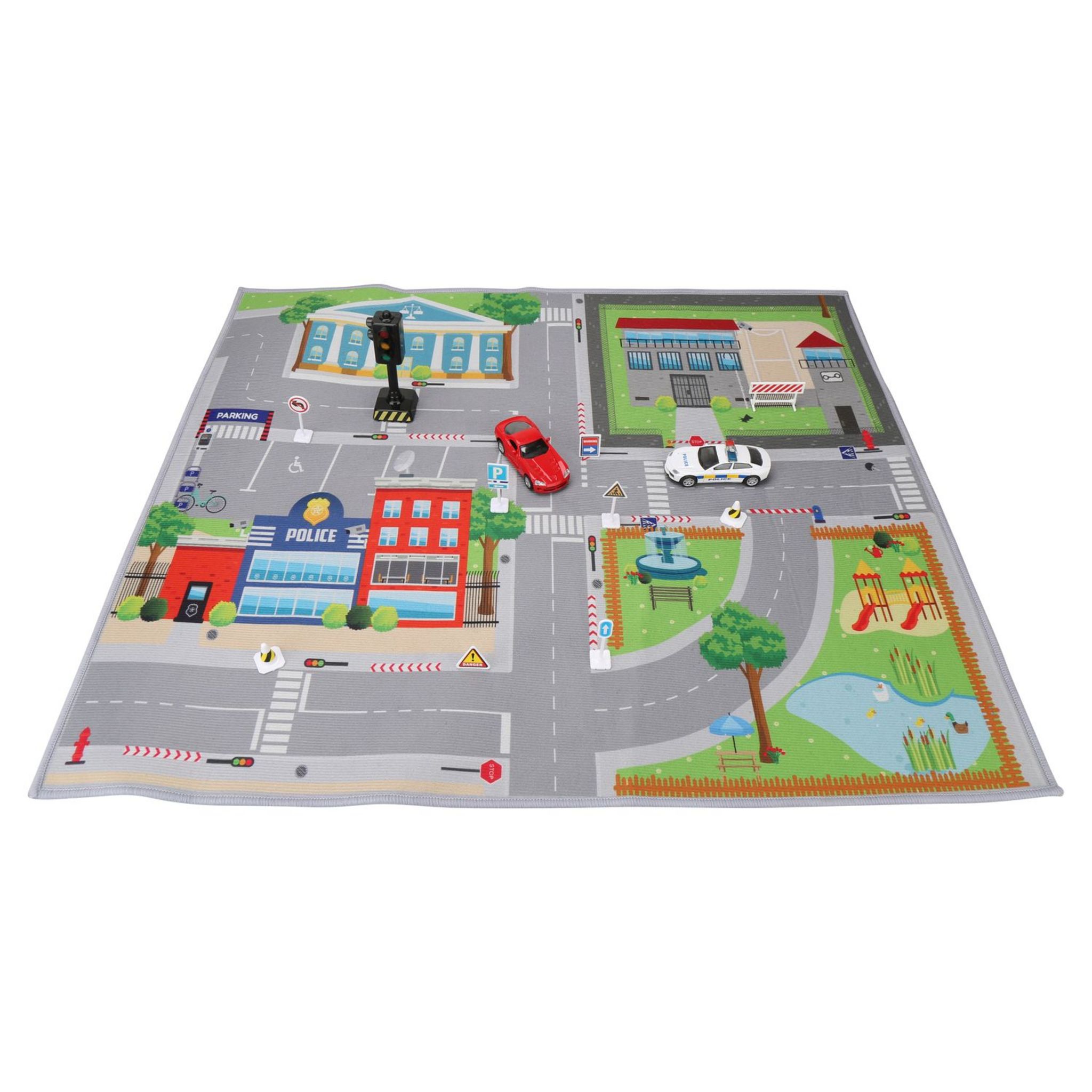 Voir la diapositive 3 : ONE TWO FUN Tapis et véhicules de police