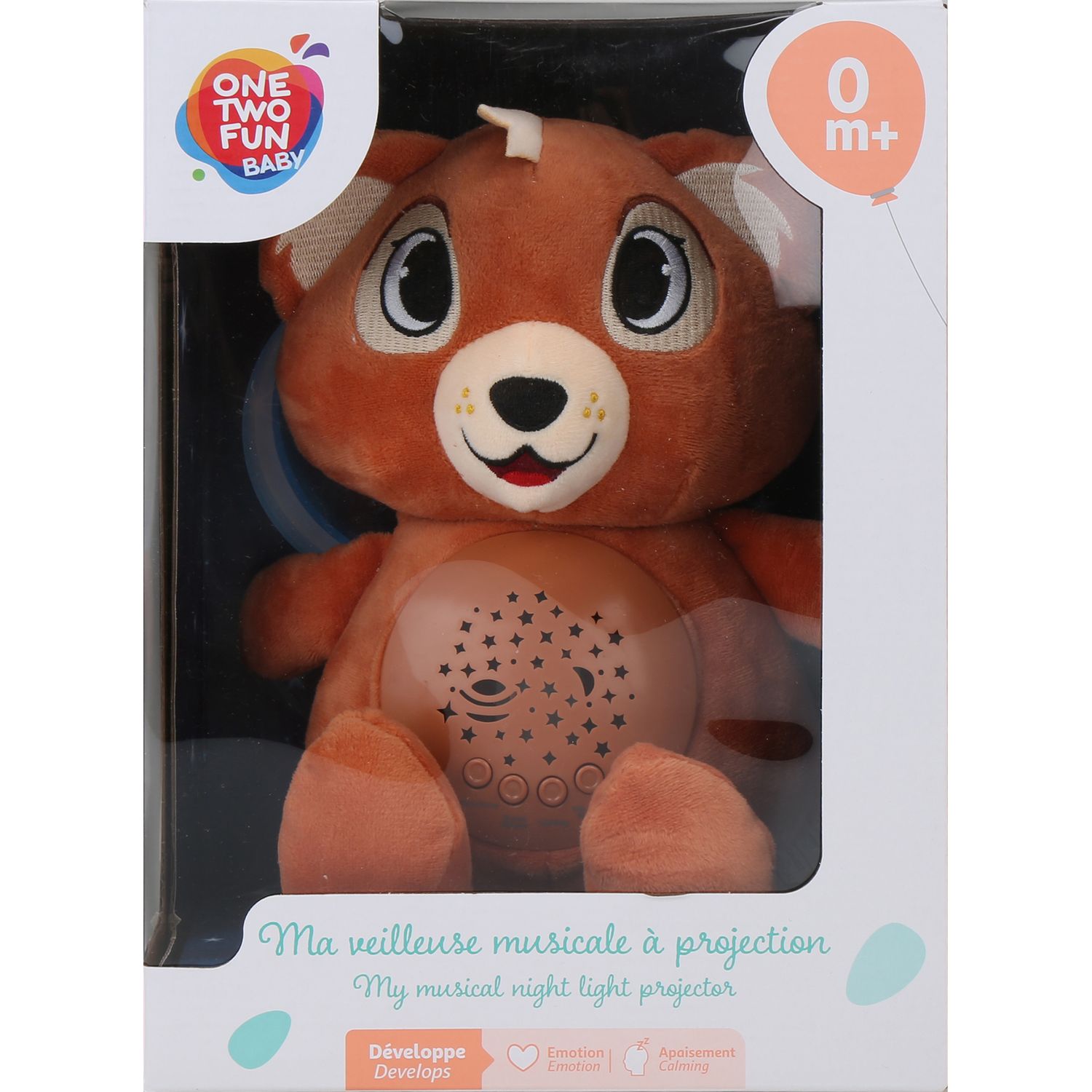 Voir la diapositive 5 : ONE TWO FUN Peluche projecteur Nuit Animaux