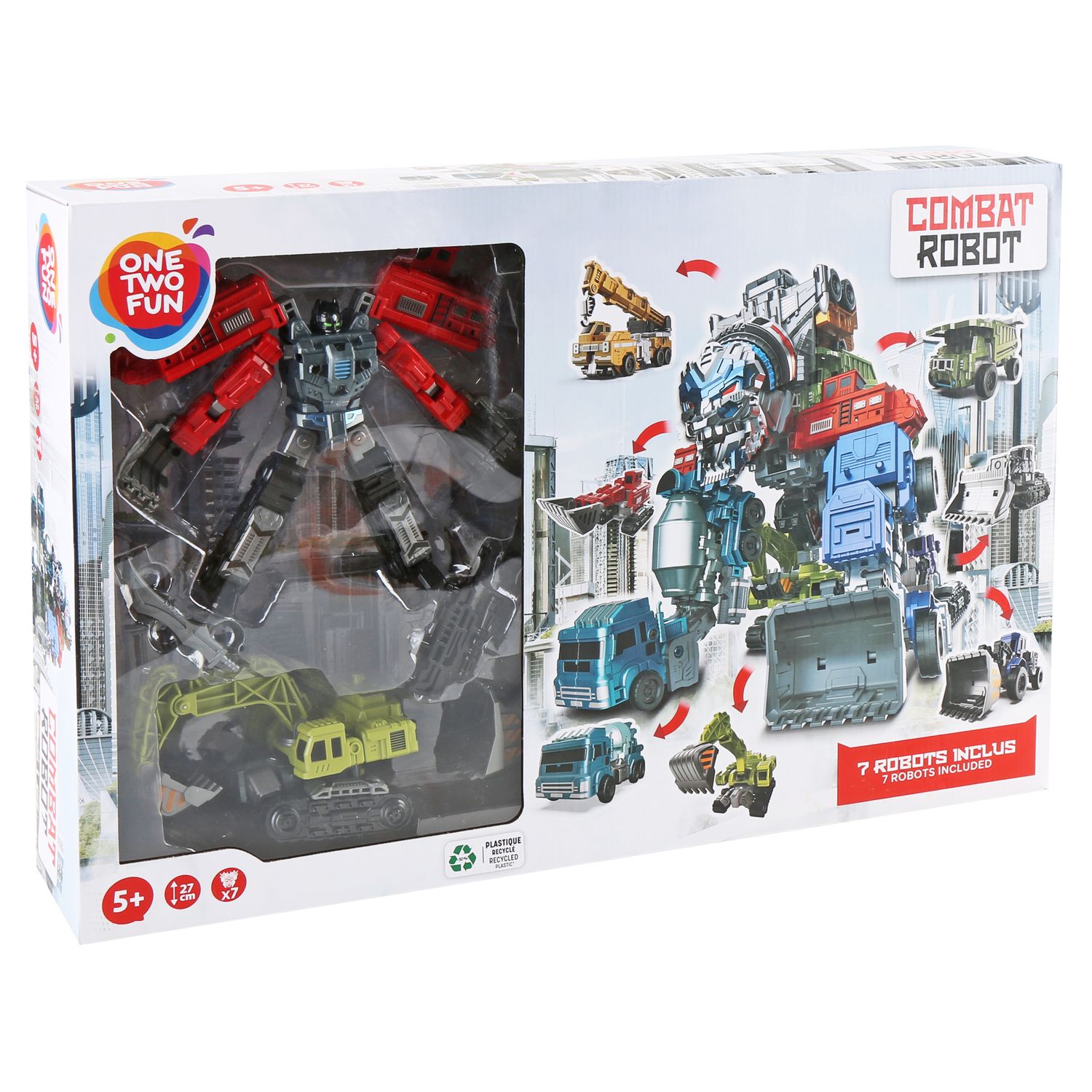 Voir la diapositive 3 : ONE TWO FUN Mega Pack Robot Transformable x7
