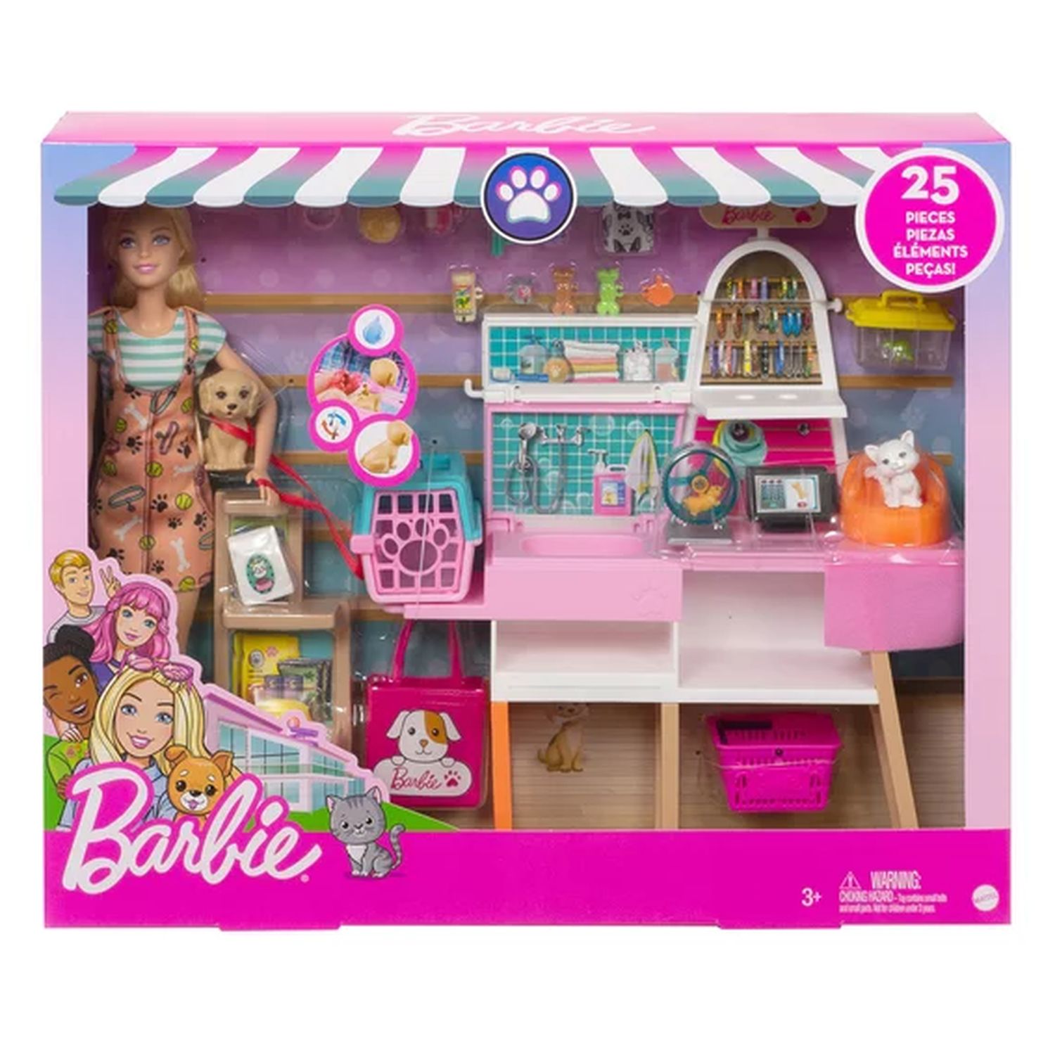 MATTEL Poupée Barbie et son animalerie