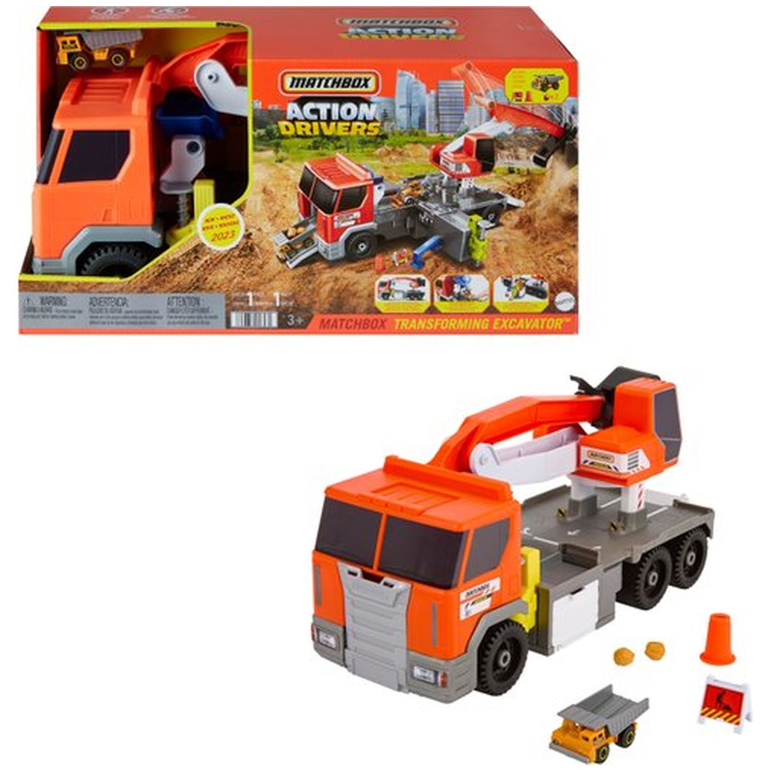 Voir la diapositive 4 : MATTEL Camion pelle MATCHBOX Grand véhicule avec fonction