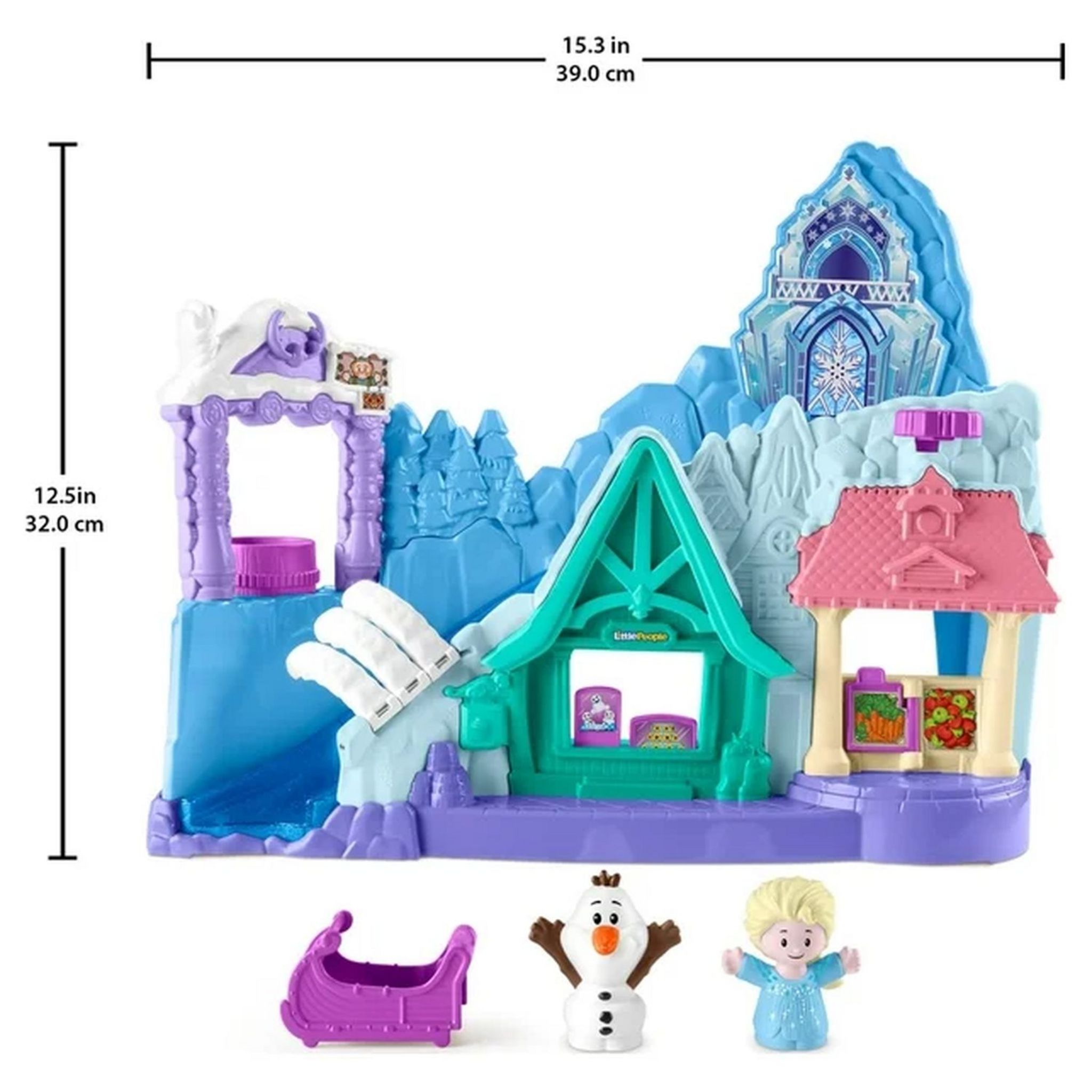 Voir la diapositive 3 : MATTEL Coffret de jeu pour tout-petits Little People de Fisher-Price Figurines Elsa et Olaf Disney Aventures en traîneau à Arendelle