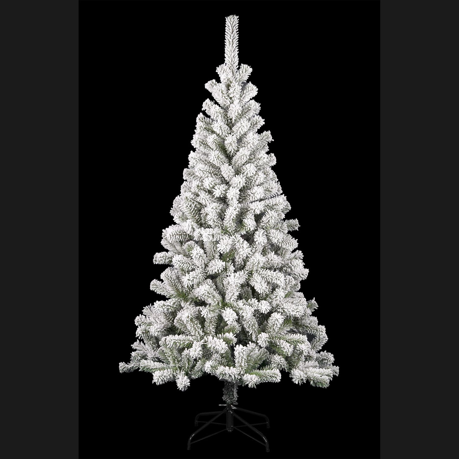 Voir la diapositive 3 : ACTUEL Sapin Artificiel Enneigé - Hauteur 150 cm 324 Branches avec support en métal
