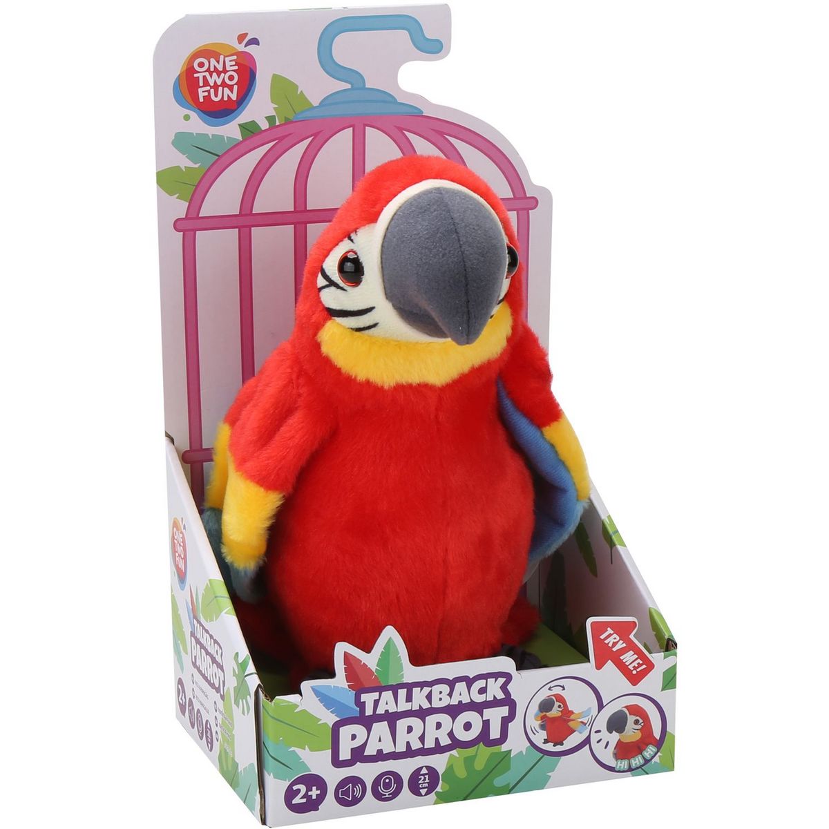 ONE TWO FUN Peluche interactive Perroquet