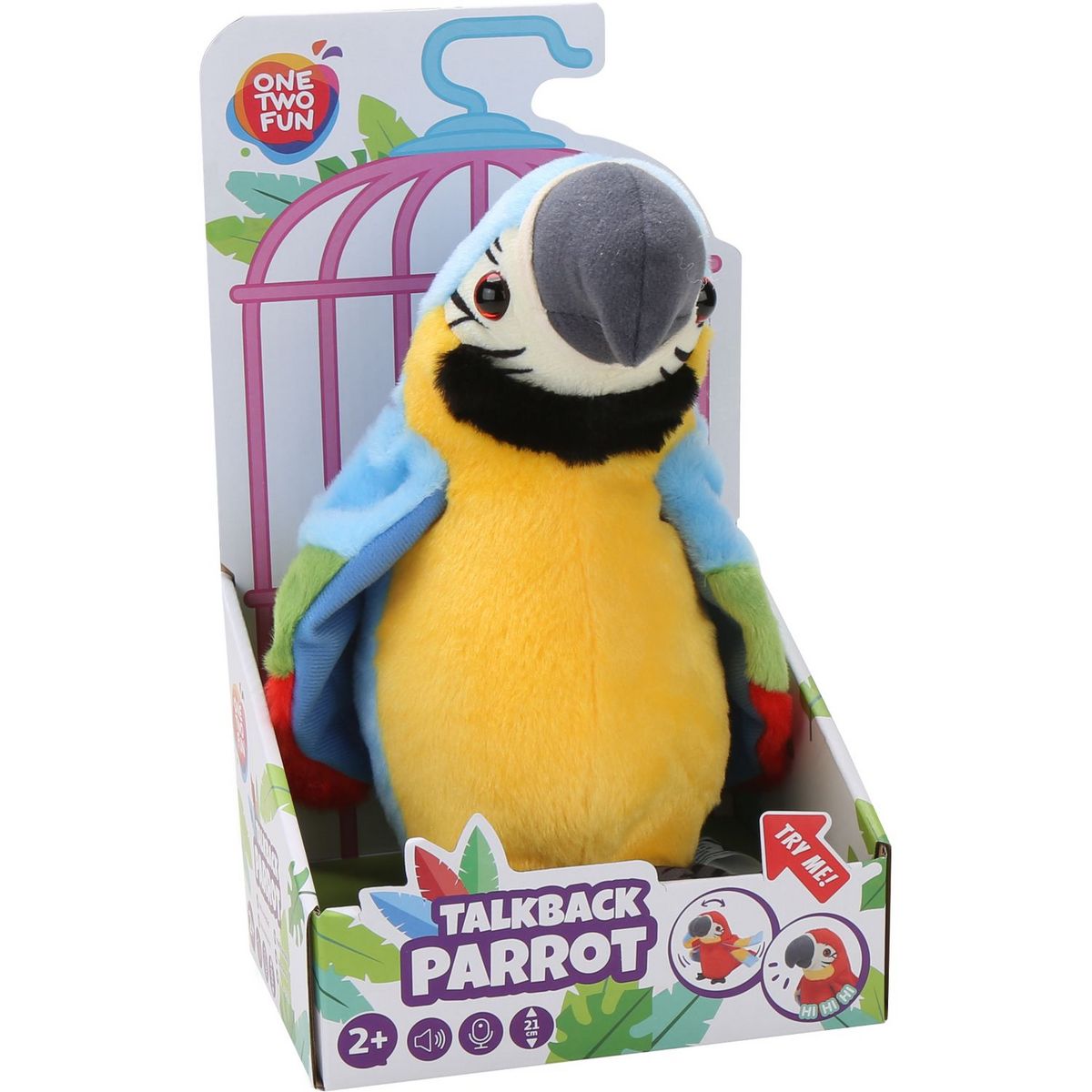 ONE TWO FUN Peluche interactive Perroquet