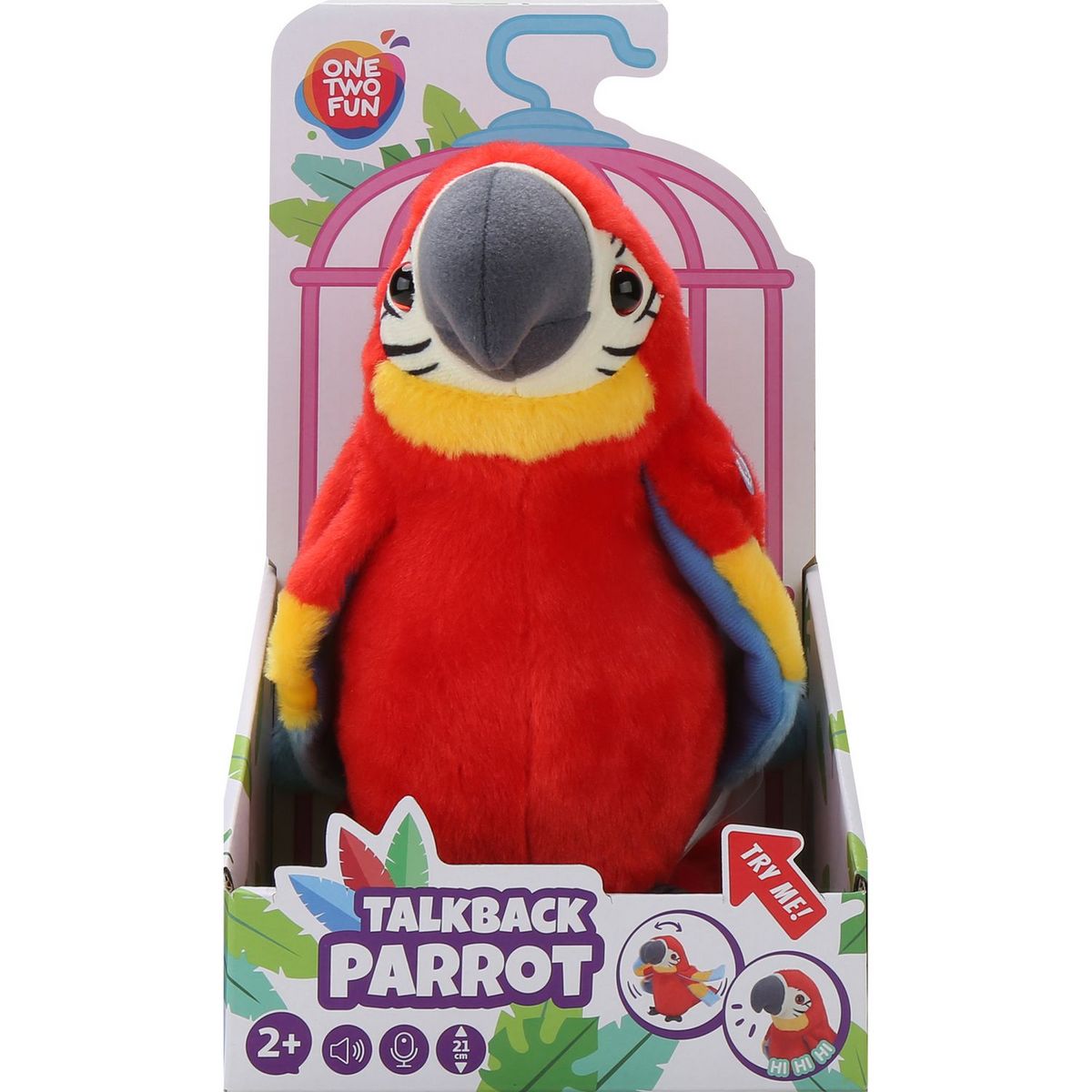 ONE TWO FUN Peluche interactive Perroquet