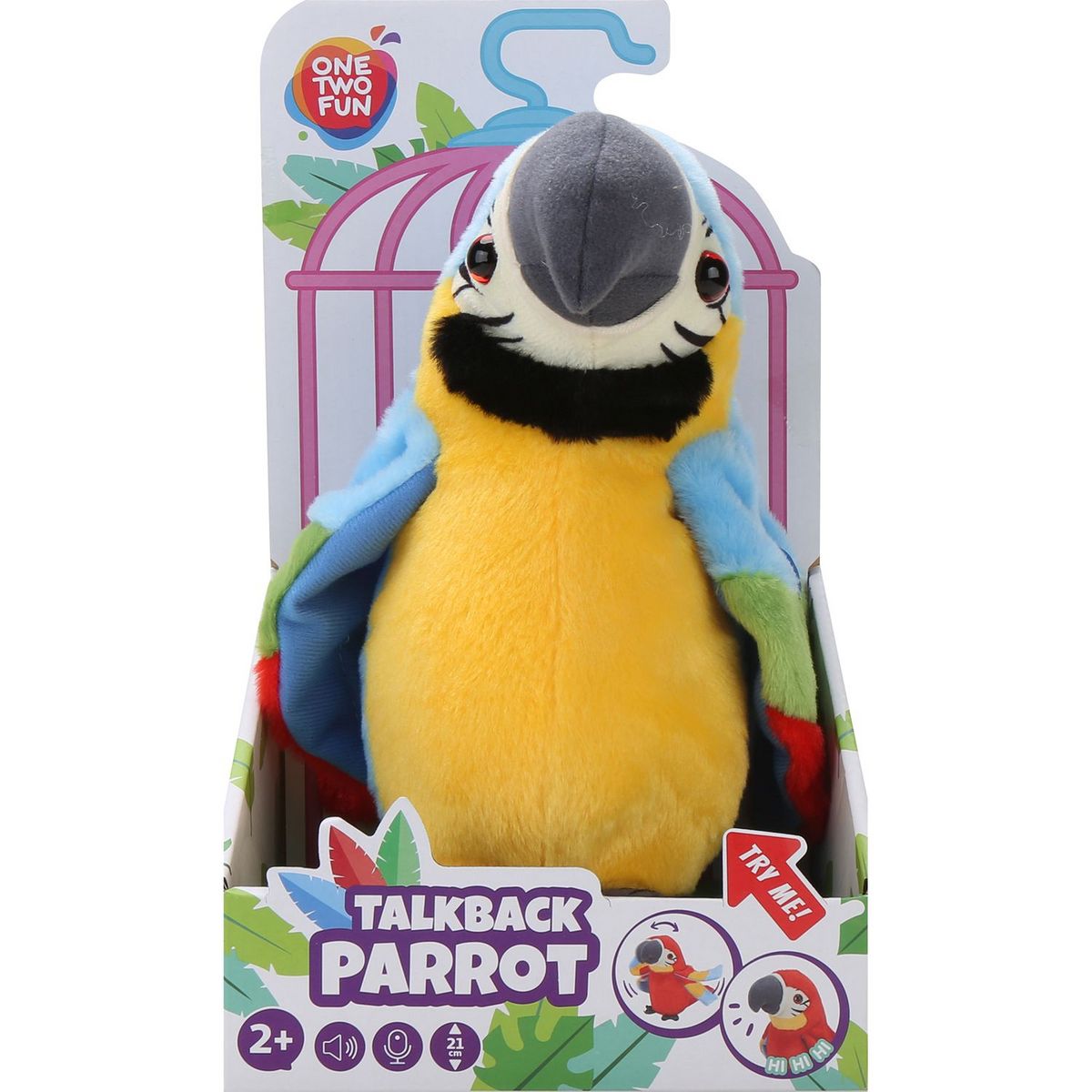 ONE TWO FUN Peluche interactive Perroquet