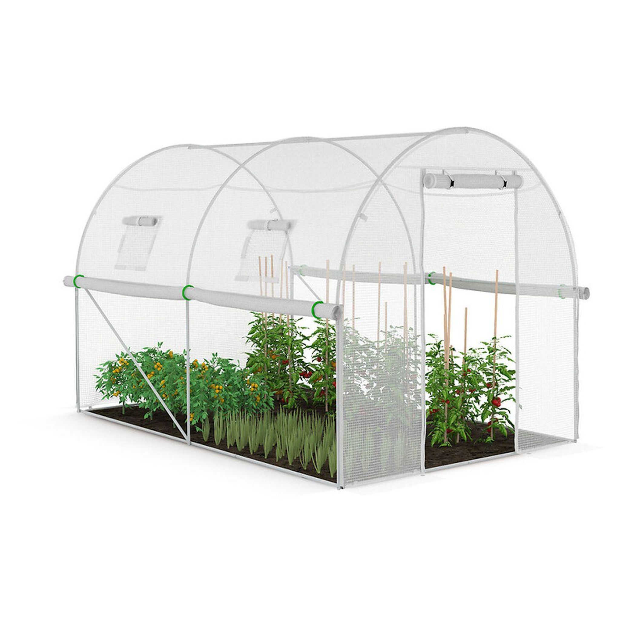 Voir la diapositive 2 : JARDIKT Serre de jardin 3x2 m 4 saisons blanc