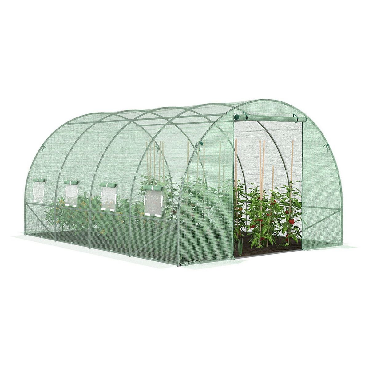JARDIKT Serre tunnel 4 saisons - Vert - 12m²