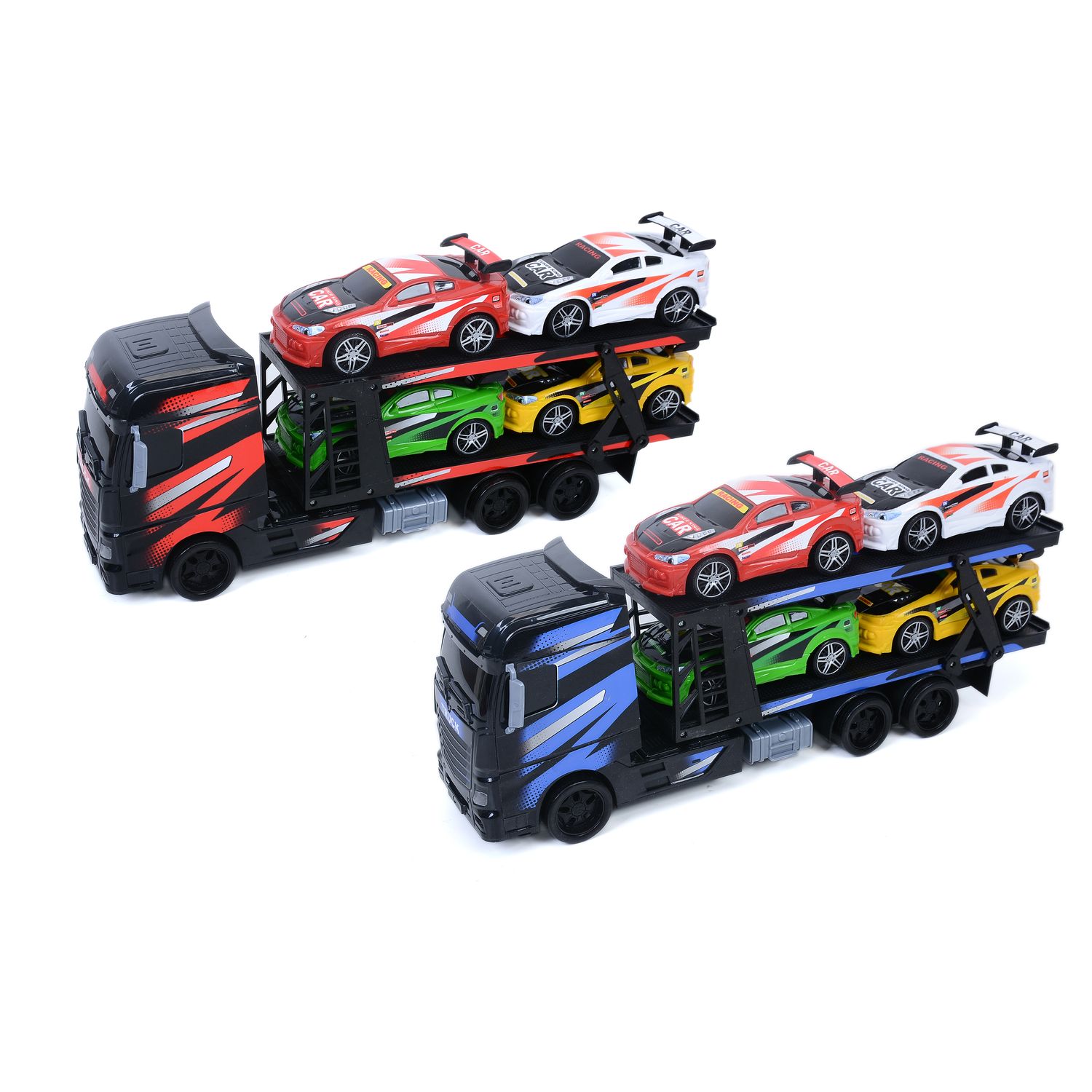 Voir la diapositive 4 : ONE TWO FUN Camion Transporteur 4 voitures