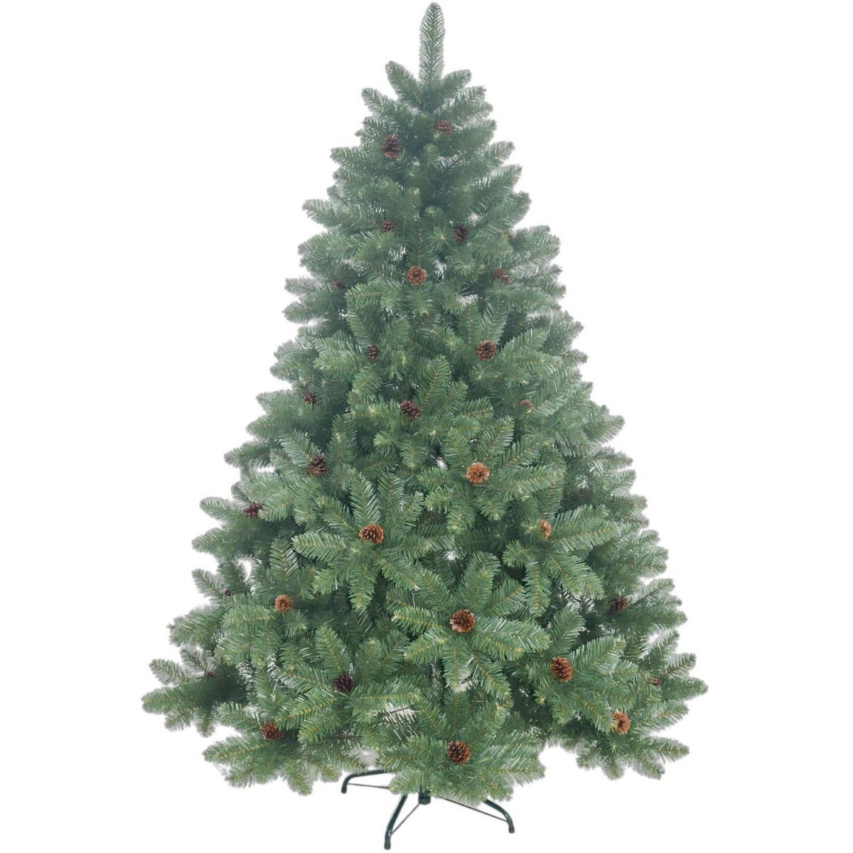 ACTUEL Sapin de Noël Vert avec Pommes de Pin - 210 cm