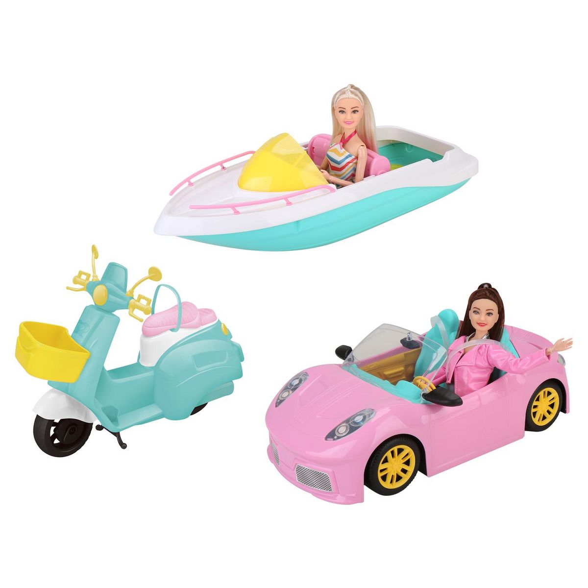 ONE TWO FUN Set poupées et véhicules