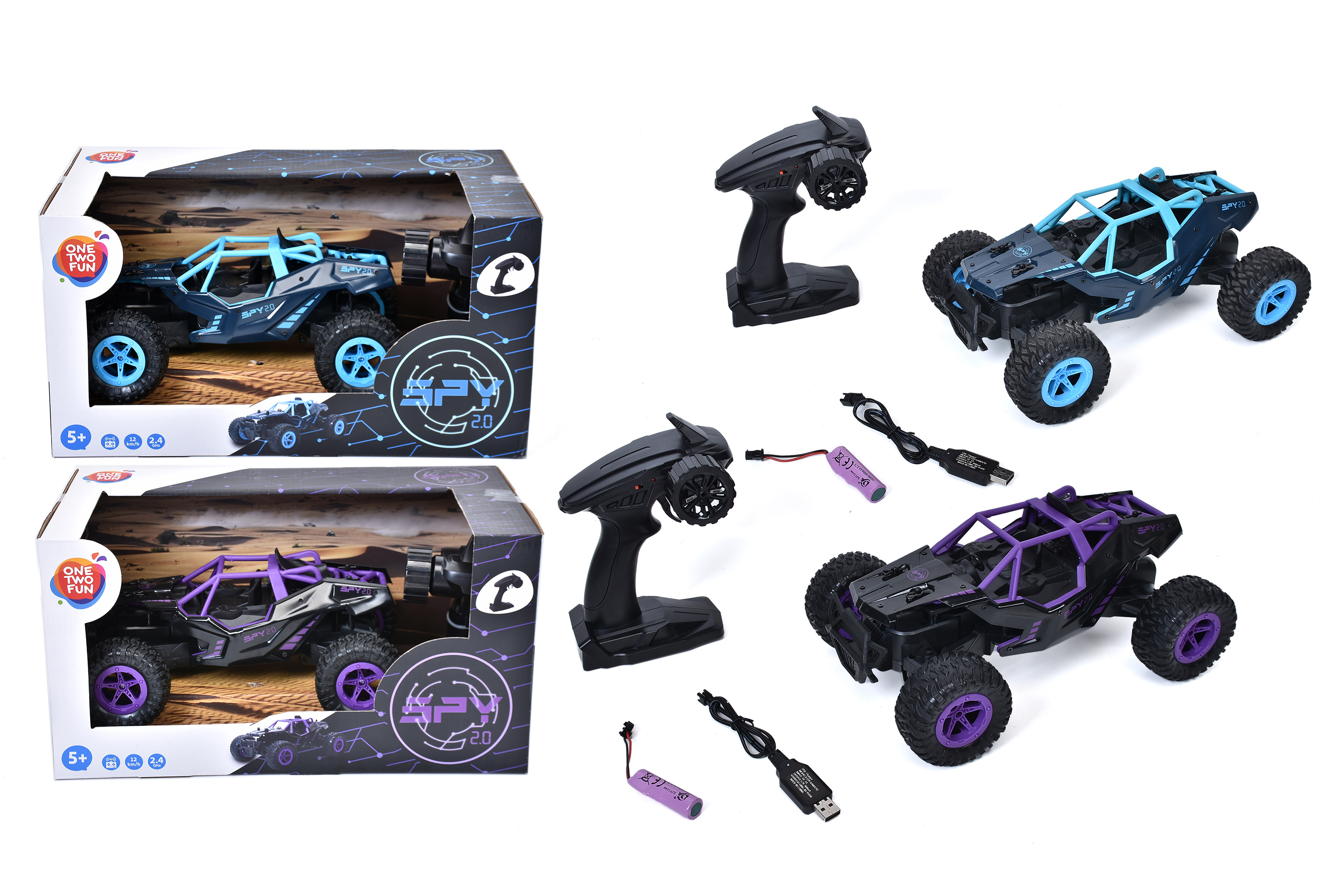 Voir la diapositive 4 : ONE TWO FUN Véhicules RC Off Road Buggy échelle 1/14ème