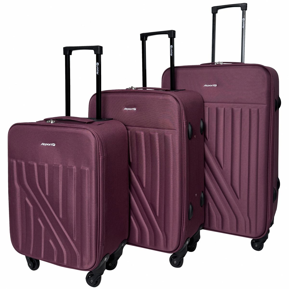 AIRPORT Valise souple 60 cm 4 roues RAIL - rouge bordeaux