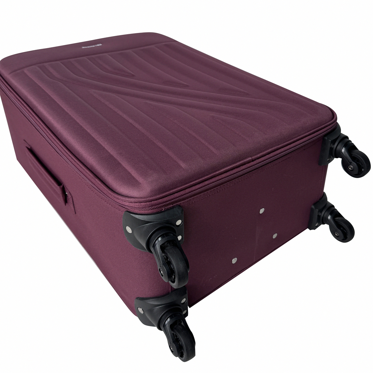 Voir la diapositive 2 : AIRPORT Grande Valise souple 70 cm 4 roues RAIL - rouge bordeaux
