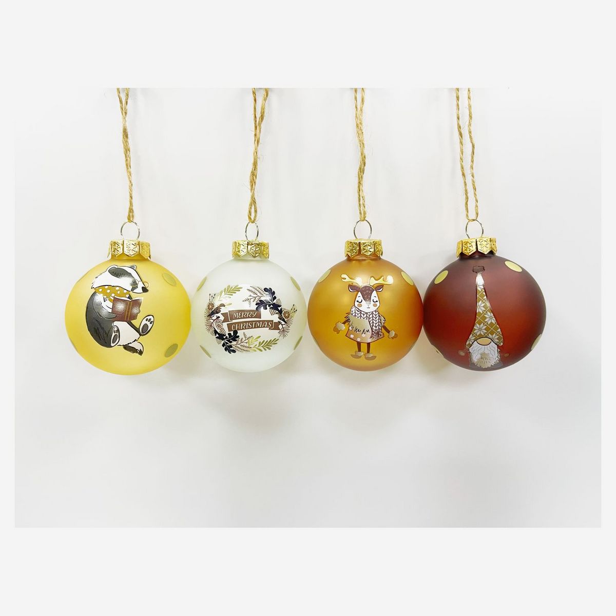 ACTUEL Lot de 4 boules de Noël transparente 6 cm