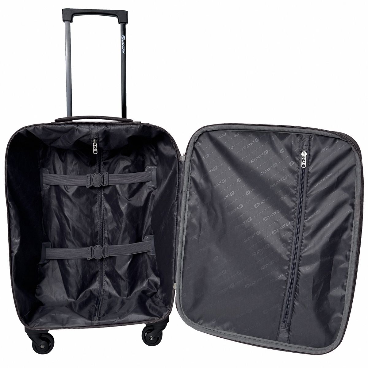 AIRPORT Valise cabine souple 50 cm 4 roues RAIL - marron