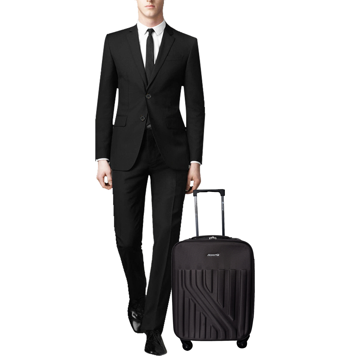 Voir la diapositive 5 : AIRPORT Valise cabine souple 50 cm 4 roues RAIL - marron