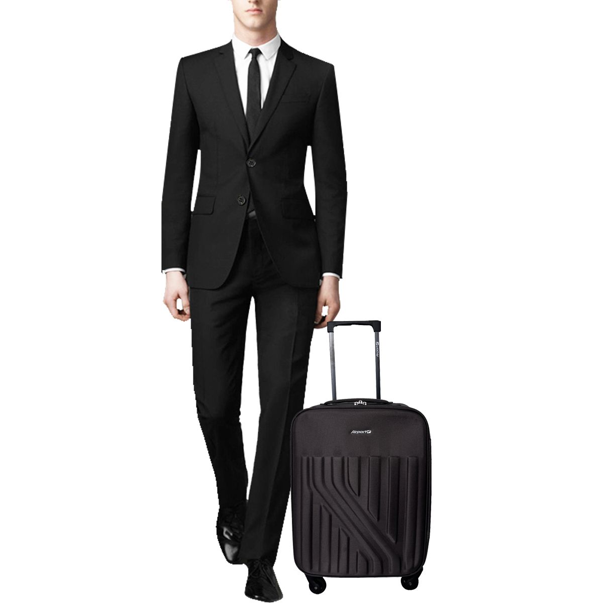 AIRPORT Valise cabine souple 50 cm 4 roues RAIL - marron