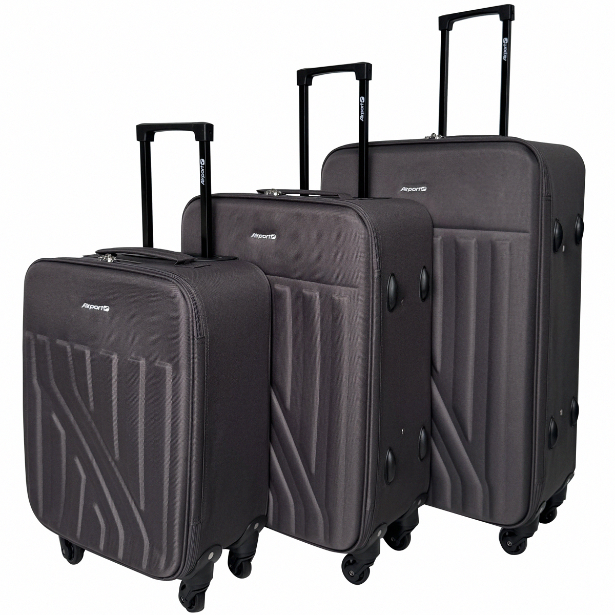 Voir la diapositive 5 : AIRPORT Grande Valise souple 70 cm 4 roues RAIL - marron