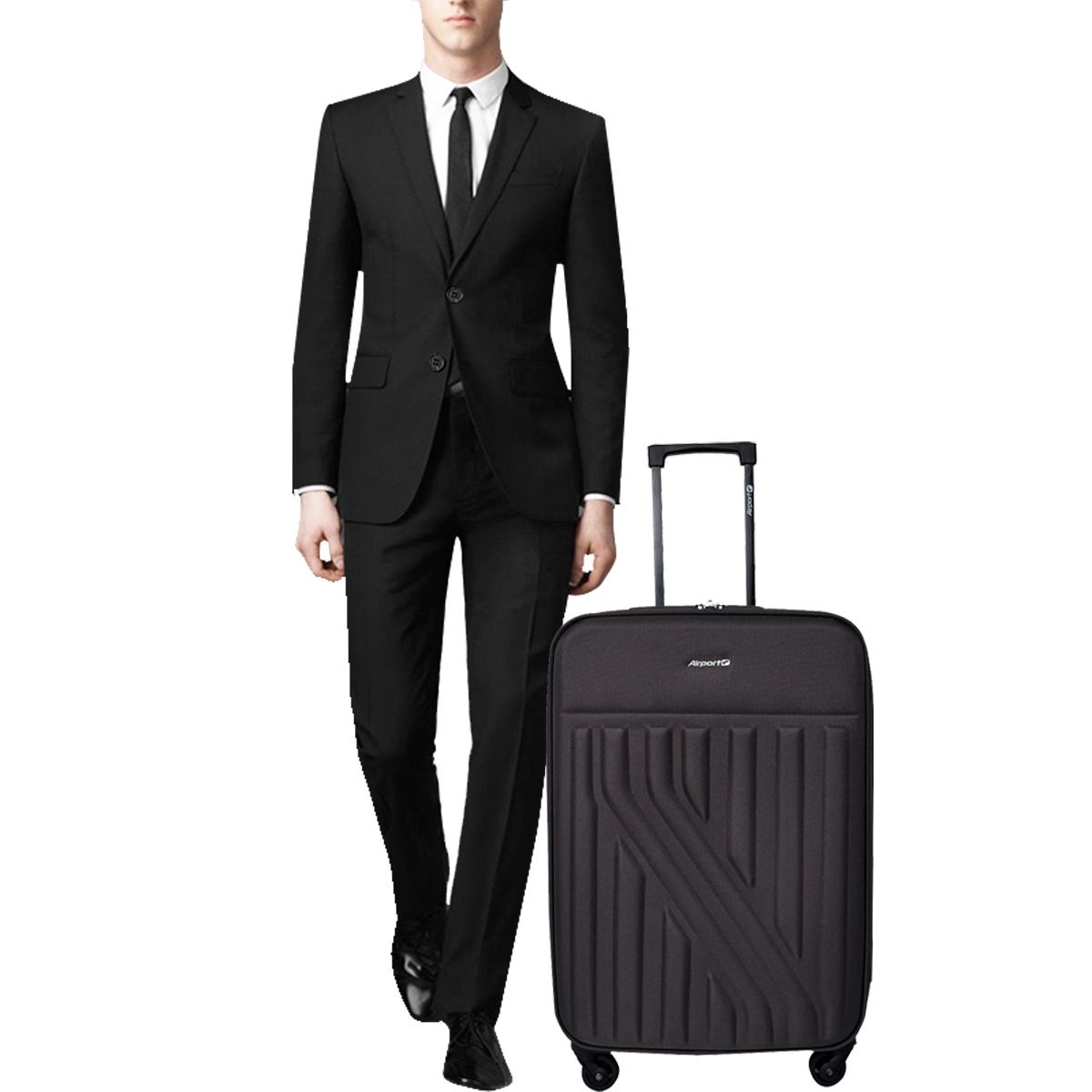 AIRPORT Grande Valise souple 70 cm 4 roues RAIL - marron