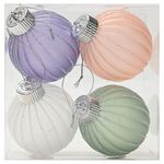 ACTUEL Lot de 4 boules de Noël en plastique en relief 7,8 cm