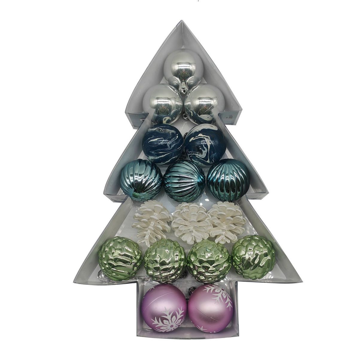 ACTUEL Lot de 17 boules de Noël en plastique 5 cm Expédition dans le Grand Nord
