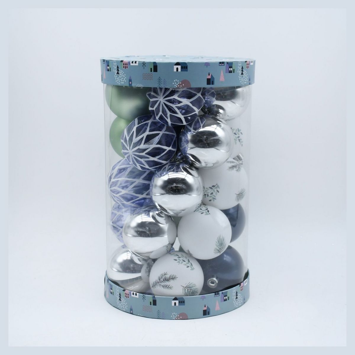 ACTUEL Lot de 25 boules de Noël en plastique 6 cm Expédition dans le Grand Nord