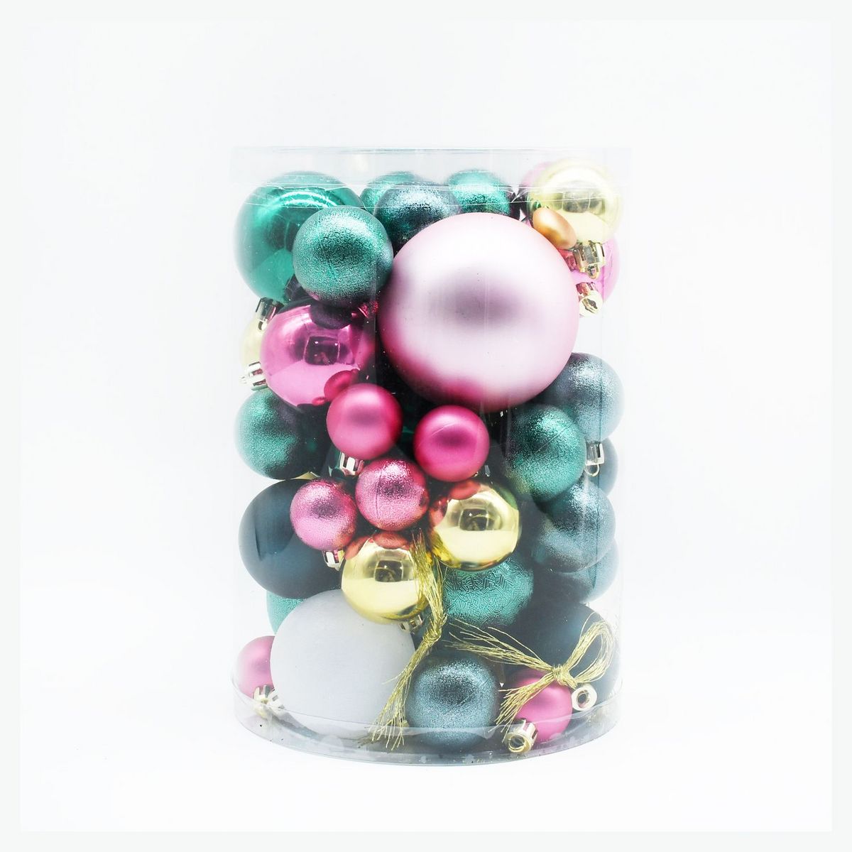 ACTUEL Lot de 48 boules de Noël en plastique Forêt Enchantée