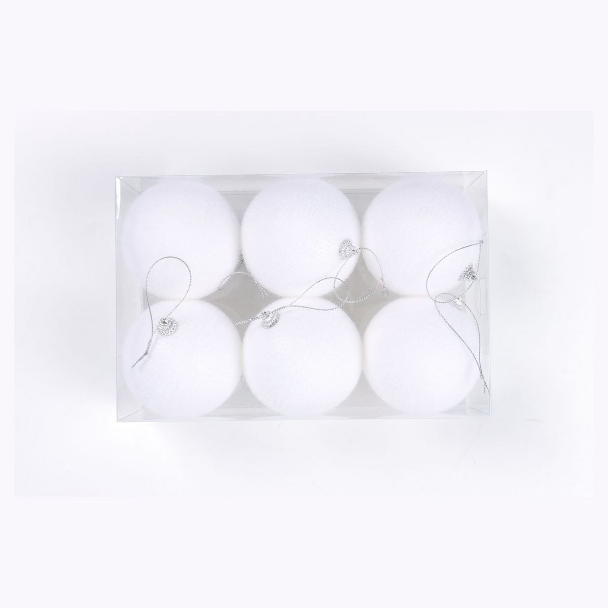ACTUEL Lot de 6 boules de neige 8 cm