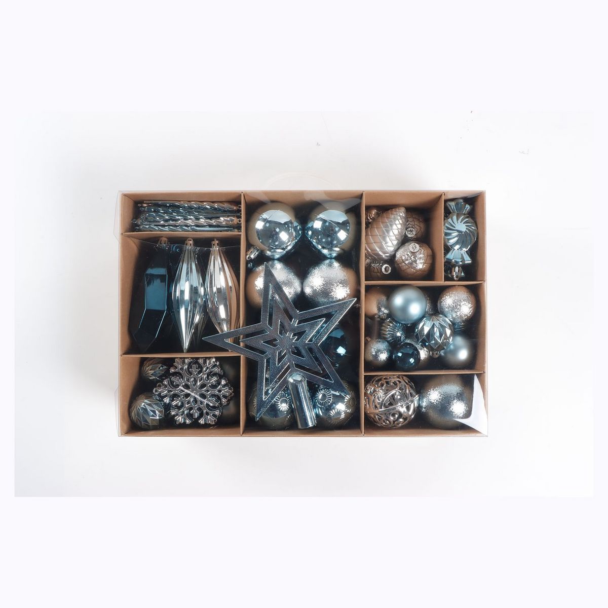 ACTUEL Lot de 128  décorations de Noël en plastique 8 cm - Expédition dans le Grand Nord