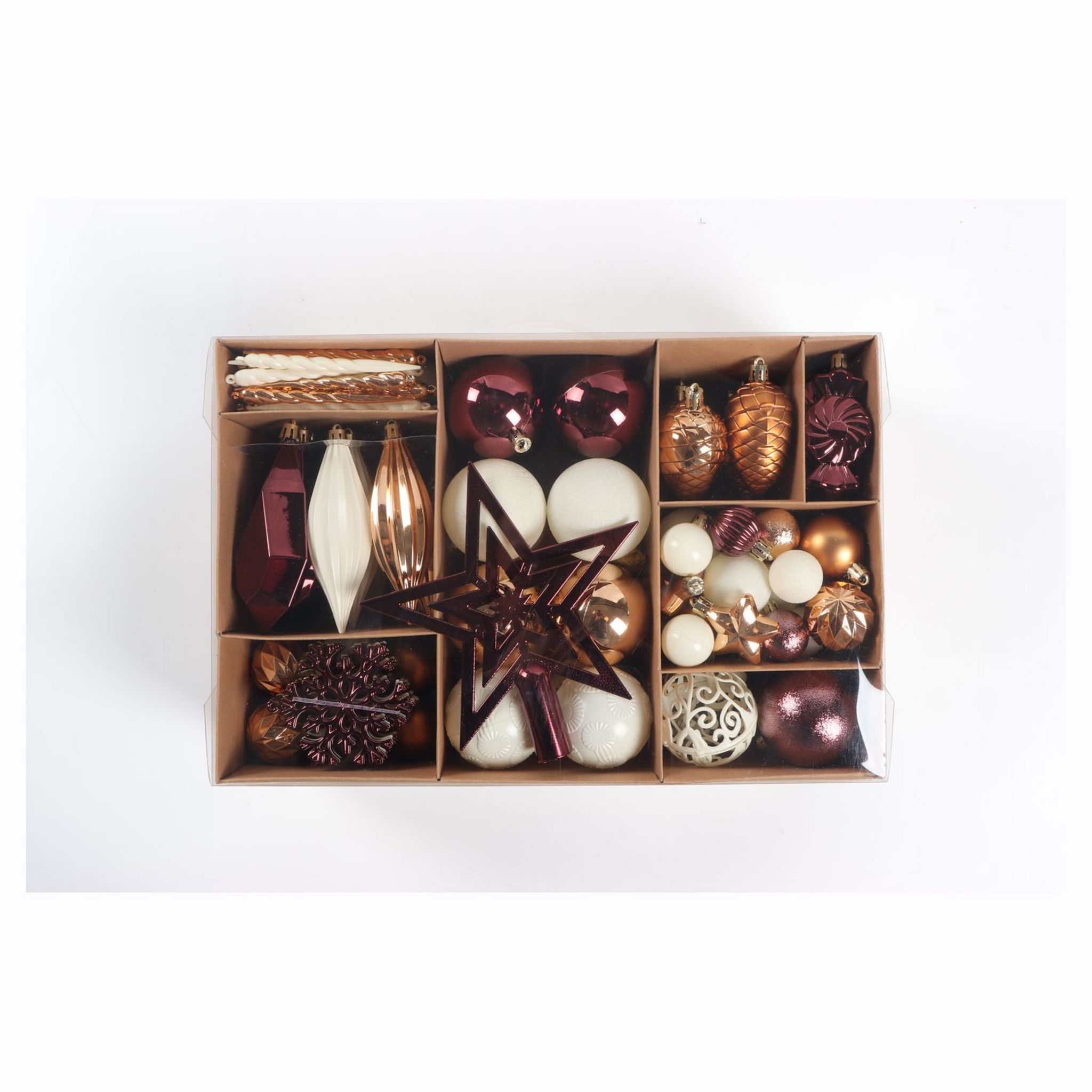 ACTUEL Lot de 128  décorations de Noël en plastique 8 cm - Noël dans les Bois