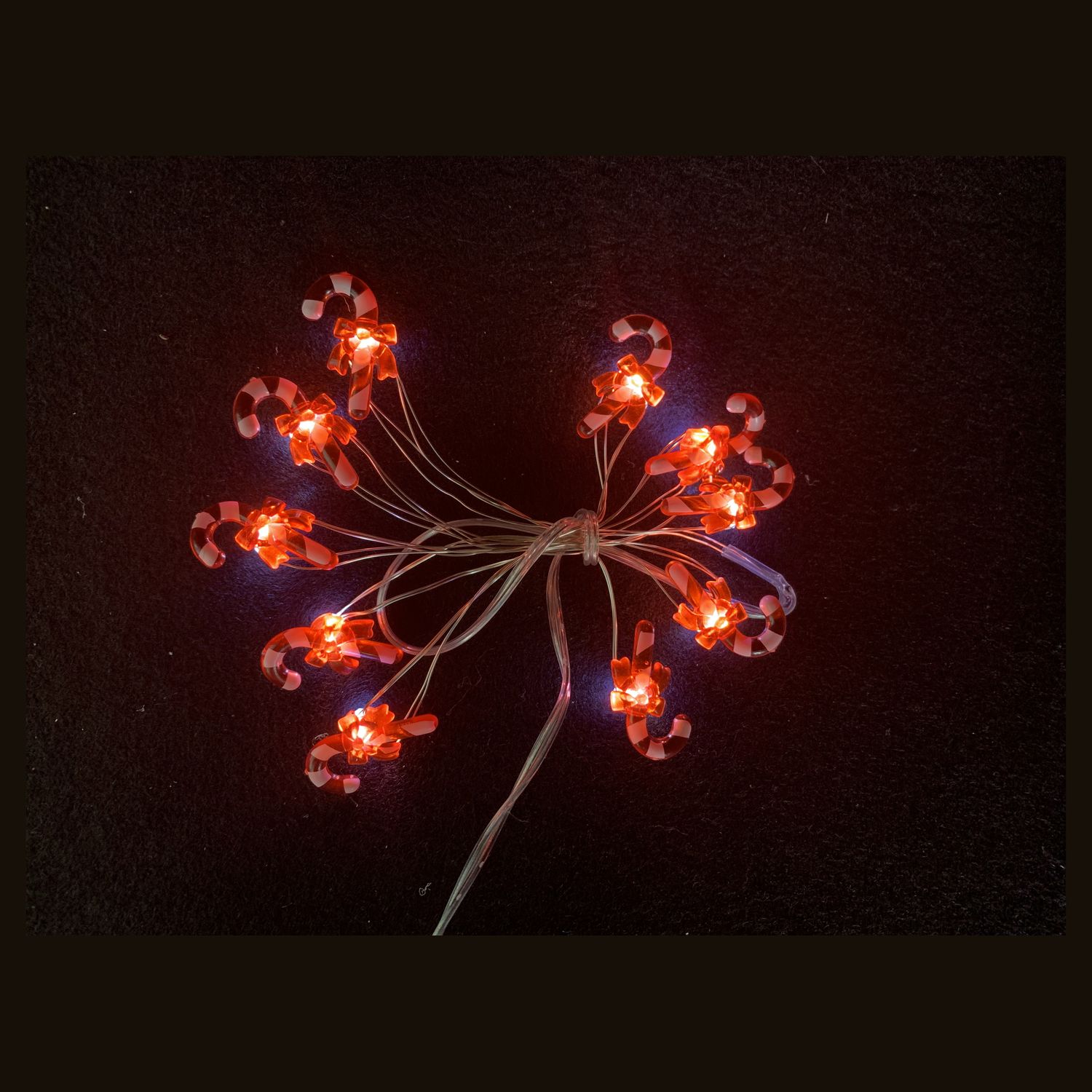 ACTUEL Guirlande 10 LED Blanc Froid Sucre d'Orge 1.2m