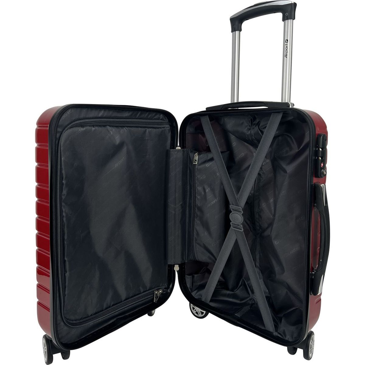 AIRPORT Valise cabine rigide 55 cm 8 roues WAVY POP - rouge