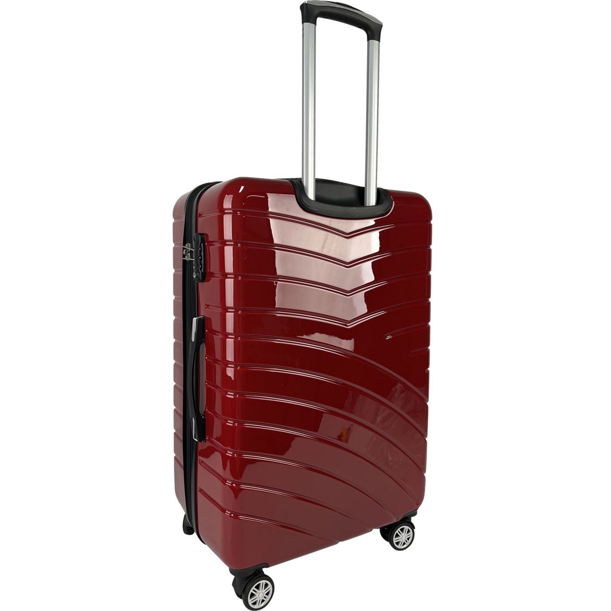 Voir la diapositive 5 : AIRPORT Grande Valise rigide 75 cm 8 roues WAVY POP - rouge