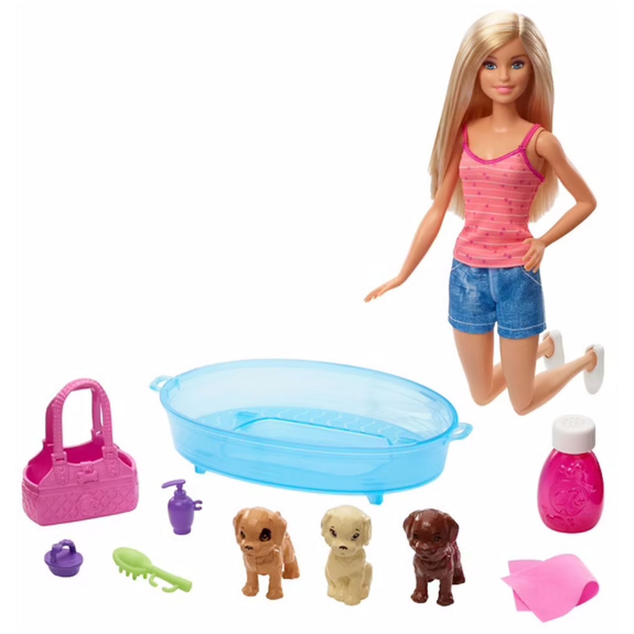 Voir la diapositive 2 : MATTEL Poupée Barbie Bain des chiots